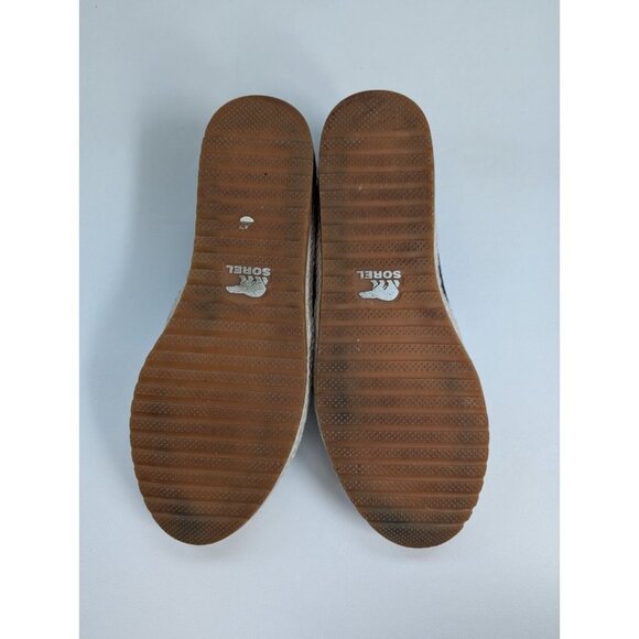 Sorel Ella Jute Leather Slip On Espadrilles Black And White Size 8.5 - Picture 6 of 6